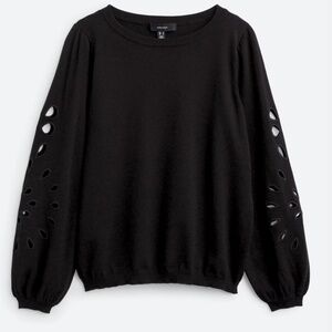 Vero Moda Black Balloon Sleeve Sweater with Cut Outs - L